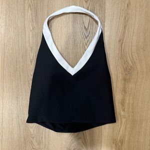 Abercrombie Black and White Halter Workout Top